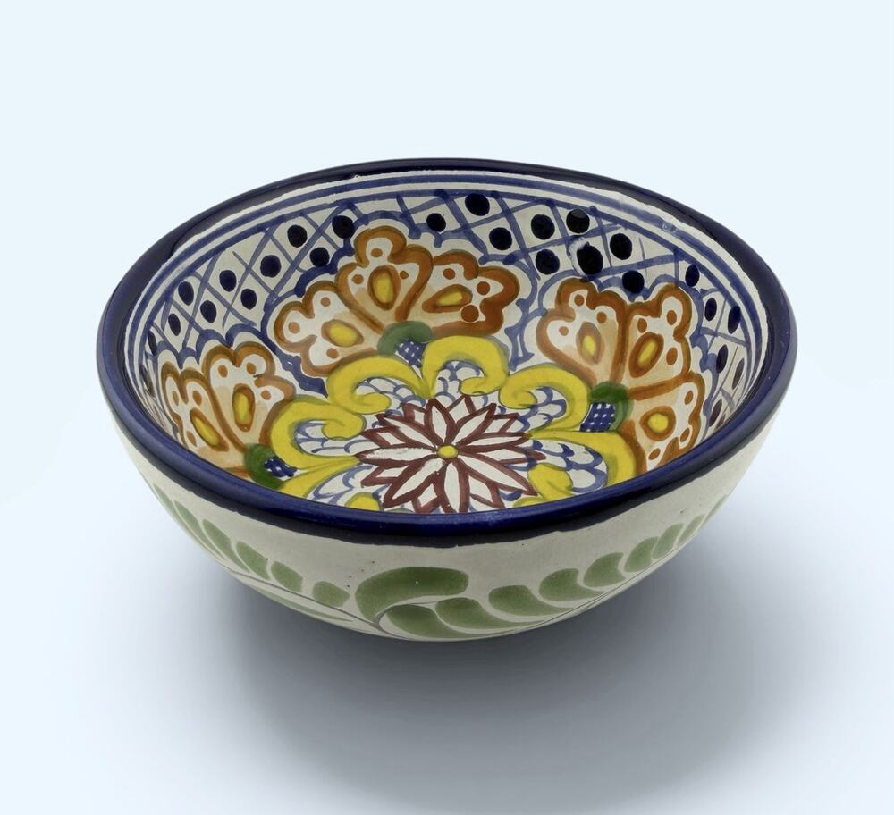 Puebla Mexico Talavera Terra Cotta Hand Made 5.5" Bowl Lead Free